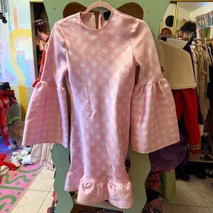 Super cute Cynthia Rowley Jane Gingham Bell-Sleeve Short Ruffle Dress. size 2